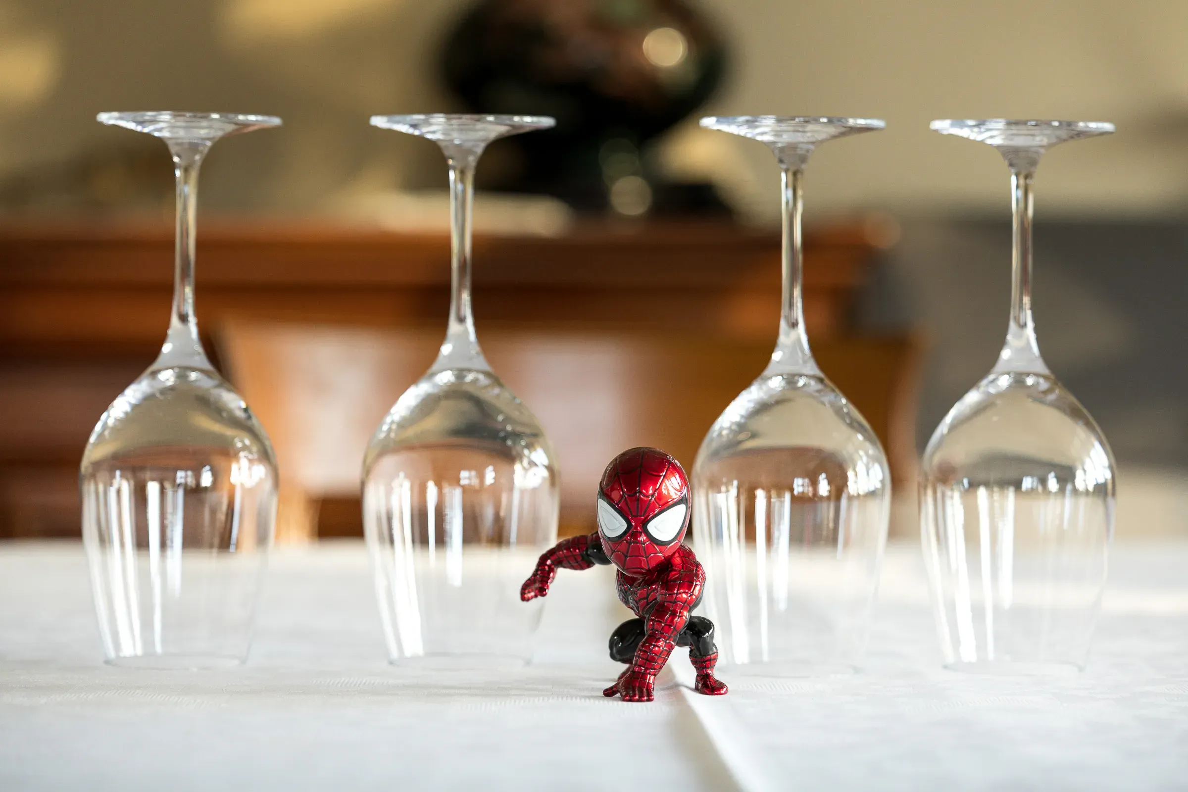 Spiderlush and glasses of wine