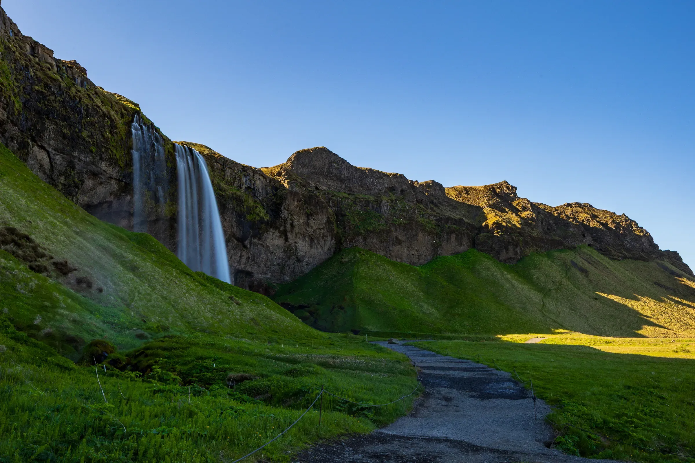 Waterfall in summer